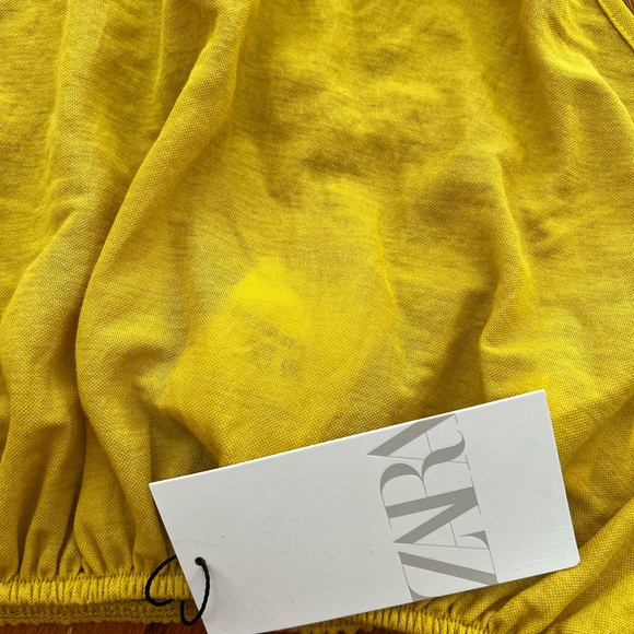 ZARA mustard Yellow Cropped Halter Top. Size Large. - Picture 5 of 5